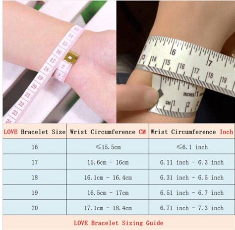 cartier bracelet sizing chart.